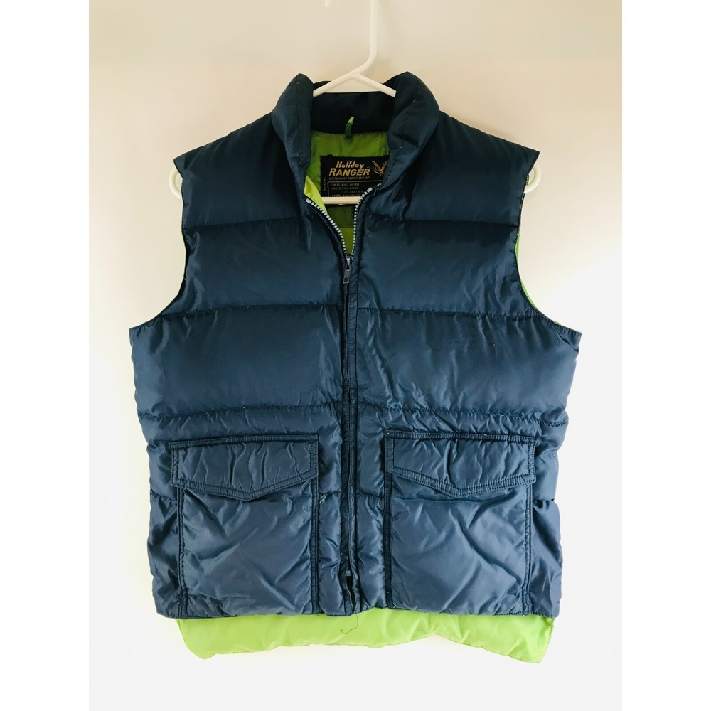 Holiday Ranger Vest, Mens Small, Navy Blue, Vintage, Feather Down Wind Resistant